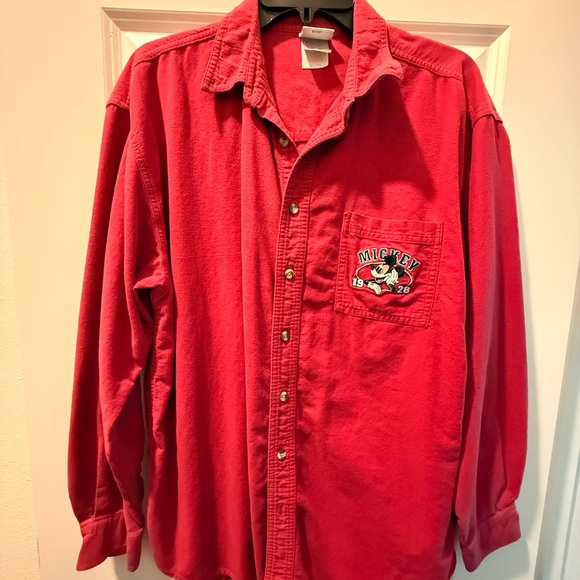Disney Other - Disney Red Men's Casual Button Down Shirt